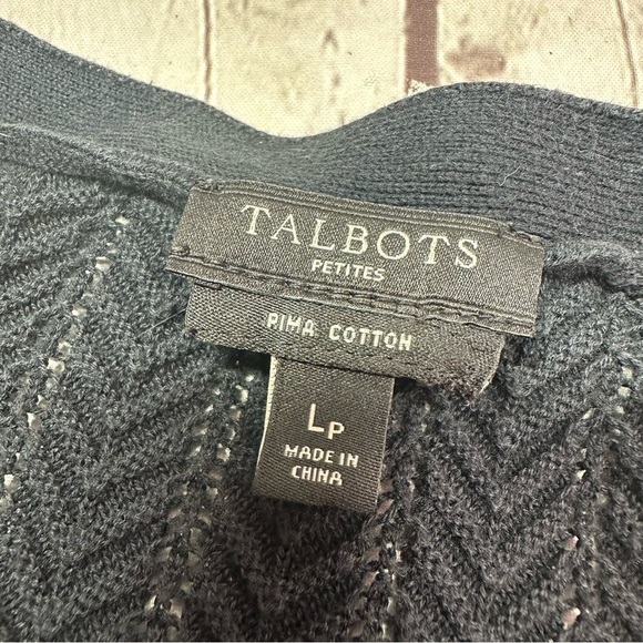 Talbots petite prima cotton textured Cardigan sweater sz Lp classic minimalist - Picture 5 of 6